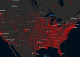Casos y muertos por estados de coronavirus en USA; 8 junio
