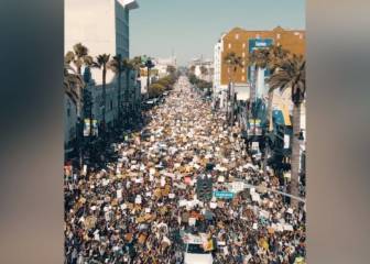 Increíble toma de la protesta en Los Ángeles
