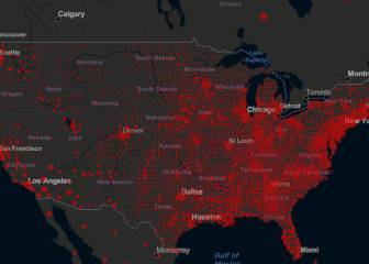 Casos y muertos por estados de coronavirus en USA; 9 junio