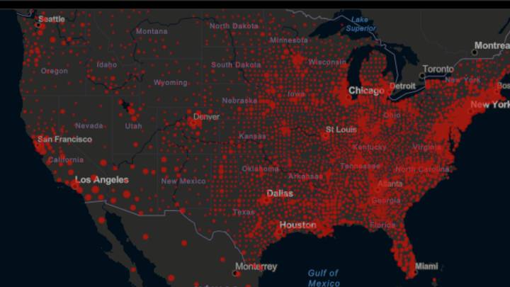Mapa de casos y muertes por estado de coronavirus en USA; 12 de junio