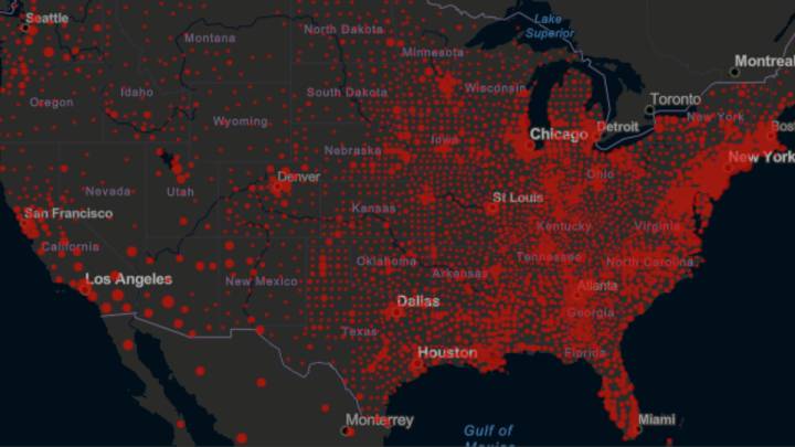 Mapa de casos y muertes por estado de coronavirus en USA; 13 de junio
