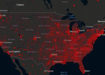 Casos y muertos por estados de coronavirus en USA; 21 junio