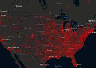 Casos y muertos por estados de coronavirus en USA; 22 junio