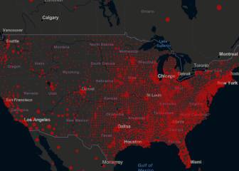 Casos y muertos por estados de coronavirus en USA; 23 junio