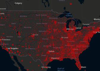 Casos y muertos por estados de coronavirus en USA; 28 junio