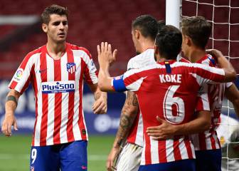 Morata firma su doblete tras una gran jugada de Koke y Llorente