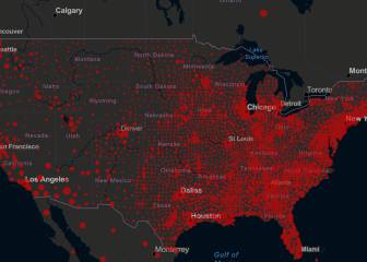 Casos y muertos por estados de coronavirus en USA; 5 julio