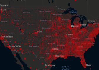 Casos y muertos por estados de coronavirus en USA; 6 julio