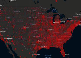 Casos y muertos por estados de coronavirus en USA; 8 julio