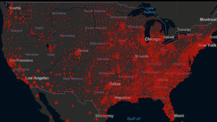 Mapa de casos y muertes por estado de coronavirus en USA; 9 de julio