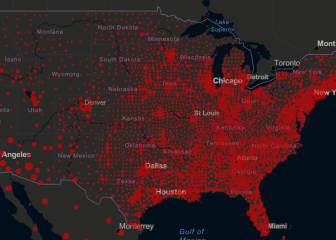 Casos y muertos por estados de coronavirus en USA; 11 julio