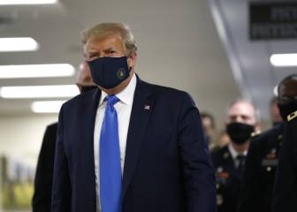 Trump usa mascarilla por primera vez en la pandemia