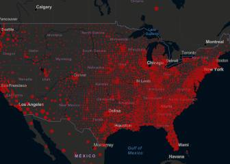 Casos y muertos por estados de coronavirus en USA; 12 julio