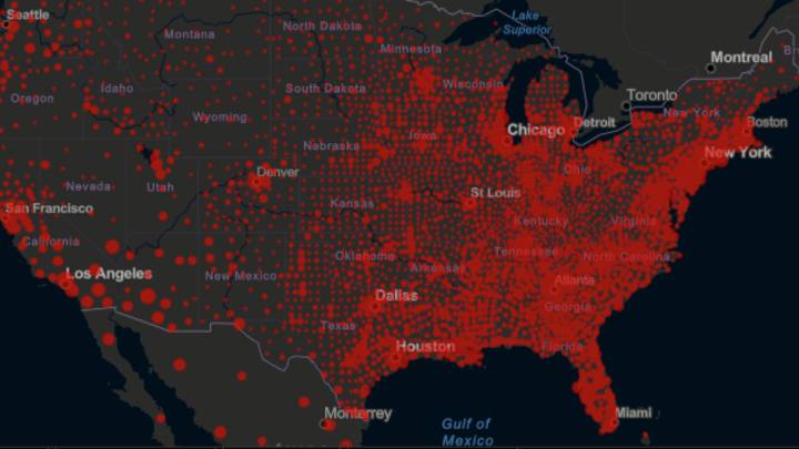 Mapa de casos y muertes por estado de coronavirus en USA; 17 de julio