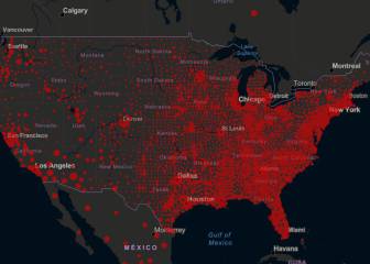Casos y muertos por estados de coronavirus en USA; 20 de julio