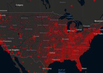 Casos y muertos por estados de coronavirus en USA; 21 de julio