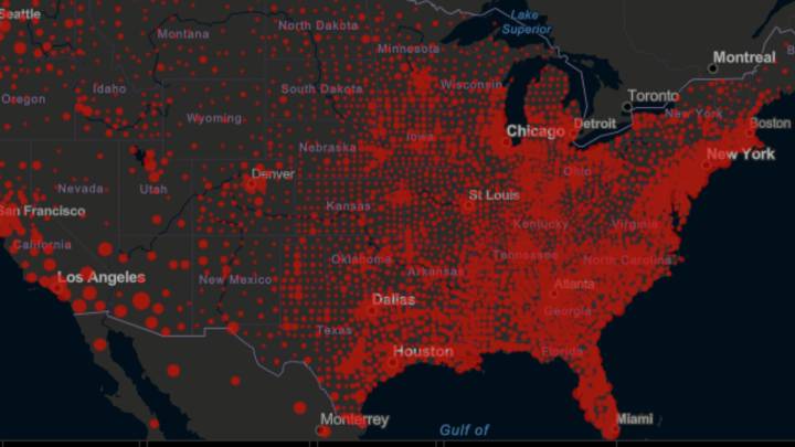Mapa de casos y muertes por estado de coronavirus en USA; 24 de julio