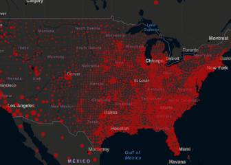Casos y muertos por estados de coronavirus en USA; 26 julio