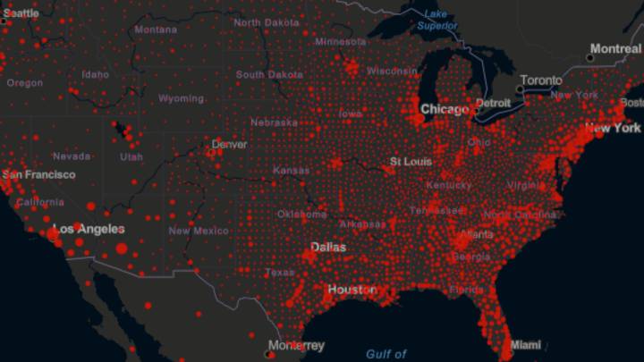 Mapa de casos y muertes por estado de coronavirus en USA; 31 de julio