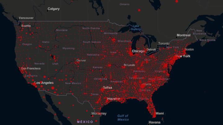 Mapa de casos y muertos por estados de coronavirus en USA; 1 de agosto