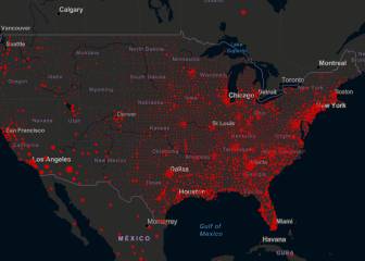 Casos y muertos por estados de coronavirus en USA; 4 agosto