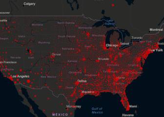 Casos y muertos por estados de coronavirus en USA; 5 agosto