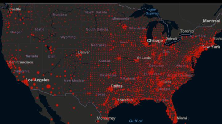 Mapa de casos y muertes por estado de coronavirus en USA; 7 de agosto