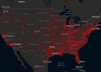 Casos y muertos por estados de coronavirus en USA; 8 agosto