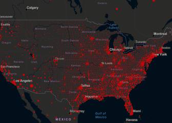 Casos y muertos por estados de coronavirus en USA; 11 agosto