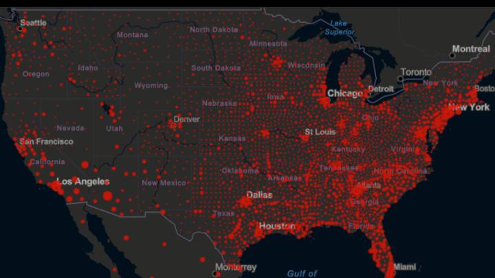 Mapa de casos y muertes por estado de coronavirus en USA; 13 de agosto