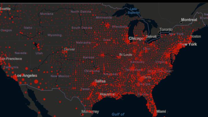 Mapa de casos y muertes por estado de coronavirus en USA; 14 de agosto