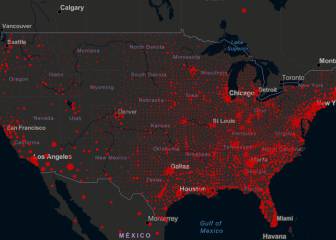 Casos y muertos por estados de coronavirus en USA; 19 agosto