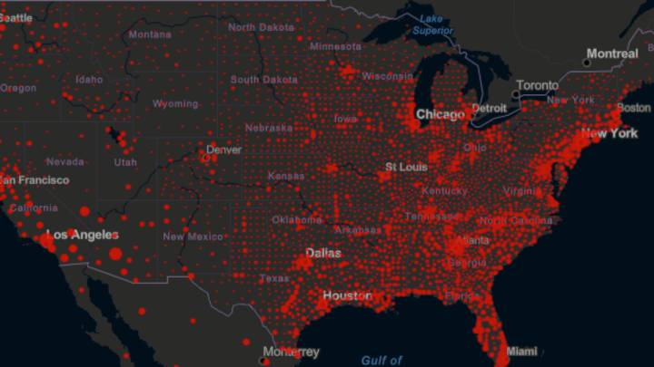 Mapa de casos y muertes por estado de coronavirus en USA; 21 de agosto