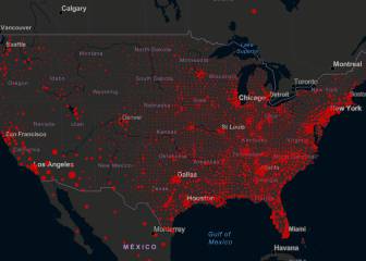 Casos y muertos por estados de coronavirus en USA; 22 agosto