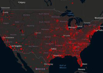 Casos y muertos por estados de coronavirus en USA; 24 agosto