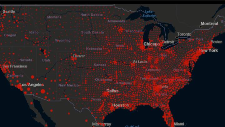 Mapa de casos y muertes por estado de coronavirus en USA; 28 de agosto