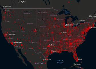 Mapa de casos y muertos por estados de coronavirus en USA; 30 de agosto