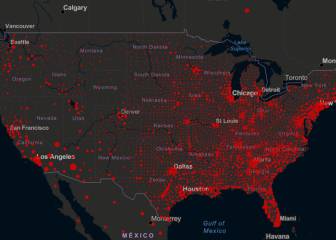 Casos y muertos por estados de coronavirus en USA; 8 de septiembre