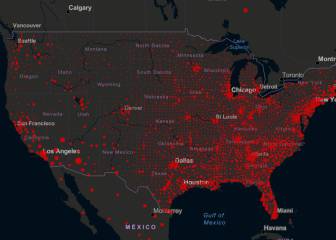 Casos y muertos por estados de coronavirus en USA; 9 de septiembre
