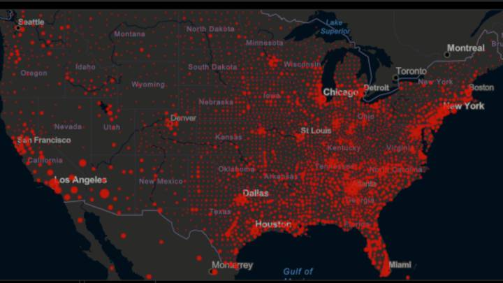 Mapa de casos y muertes por estado de coronavirus en USA; 10 de septiembre