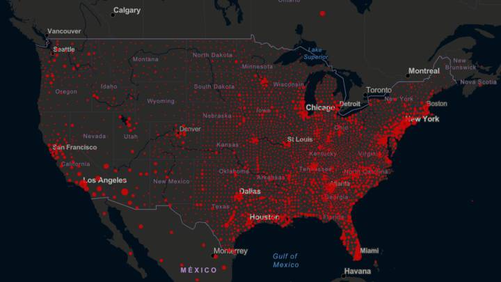 Mapa de casos y muertos por estados de coronavirus en USA; 12 de septiembre