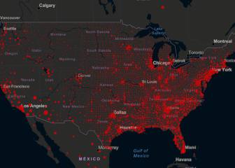 Mapa de casos y muertos por estados de coronavirus en USA; 13 de septiembre
