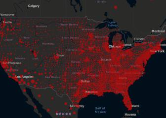 Mapa de casos y muertos por estados de coronavirus en USA; 15 de septiembre