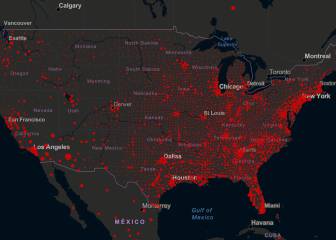Mapa de casos y muertos por estados de coronavirus en USA; 16 de septiembre