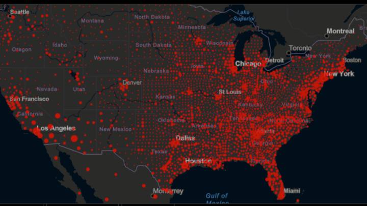 Mapa de casos y muertes por estado de coronavirus en USA; 18 de septiembre