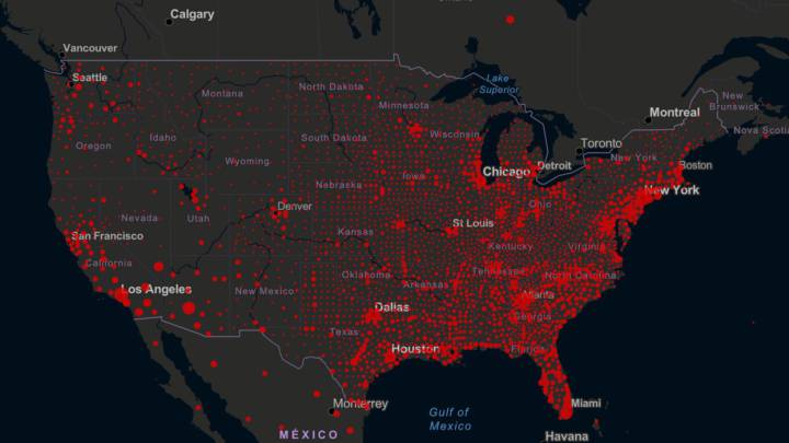 Mapa de casos y muertos por estados de coronavirus en USA; 19 de septiembre