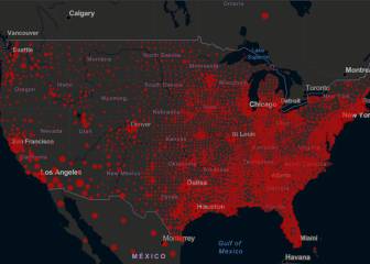 Mapa de casos y muertos por estados de coronavirus en USA; 20 de septiembre