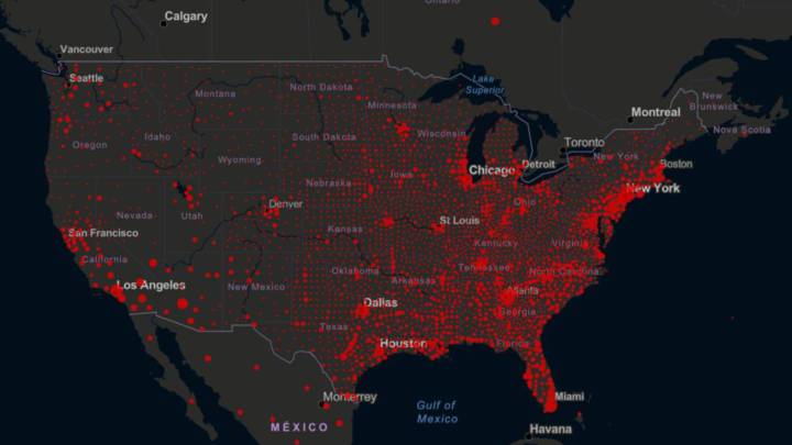 Mapa de casos y muertos de coronavirus por estados en USA; 23 de septiembre