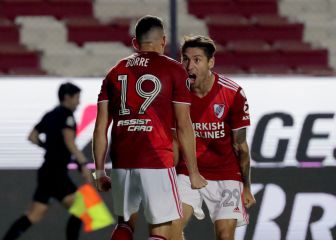 El primer gol de Borré en su histórica noche con River Plate
