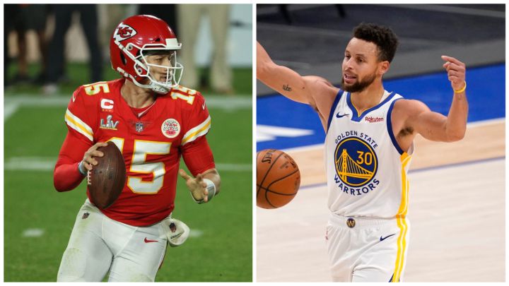 Patrick Mahomes y Stephen Curry